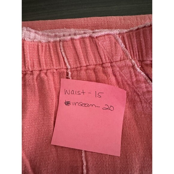 Natalie And Me Linen Blend Capri Womens Peach PM Lounge Comfort Vacation Summer - Picture 8 of 8